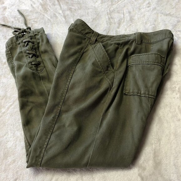 Guess Olive Khaki Lightweight Cotton Pants Size 0 - Picture 1 of 11